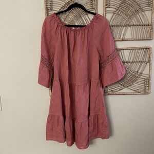 Terzo Millennio Italian Linen Antique Rose Vacation Resort Cottage Sz XL NWT B46